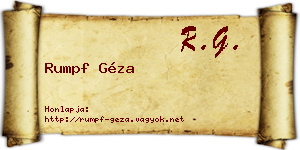 Rumpf Géza névjegykártya